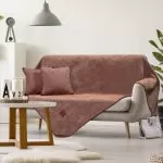 Ριχτάρι Τριθέσιο Micro velour 180×300 Art 8405 Τριθέσιο Κεραμιδί Beauty Home