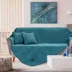 Ριχτάρι Τετραθέσιο Micro velour 180×350 Art 8406 Τετραθέσιο Πετρόλ Beauty Home